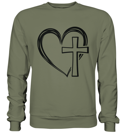 Herz & Kreuz Design - Premium Sweatshirt - GfoitMa - Classic Olive / S