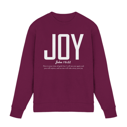 JOY – John 16:22 | Christliches Design mit Bibelvers - Premium Sweatshirt