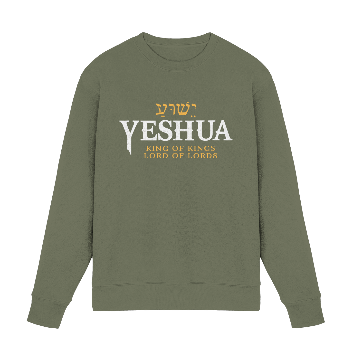 Yeshua – King of Kings, Lord of Lords | Christliches Design mit dem Namen Jesu - Premium Sweatshirt