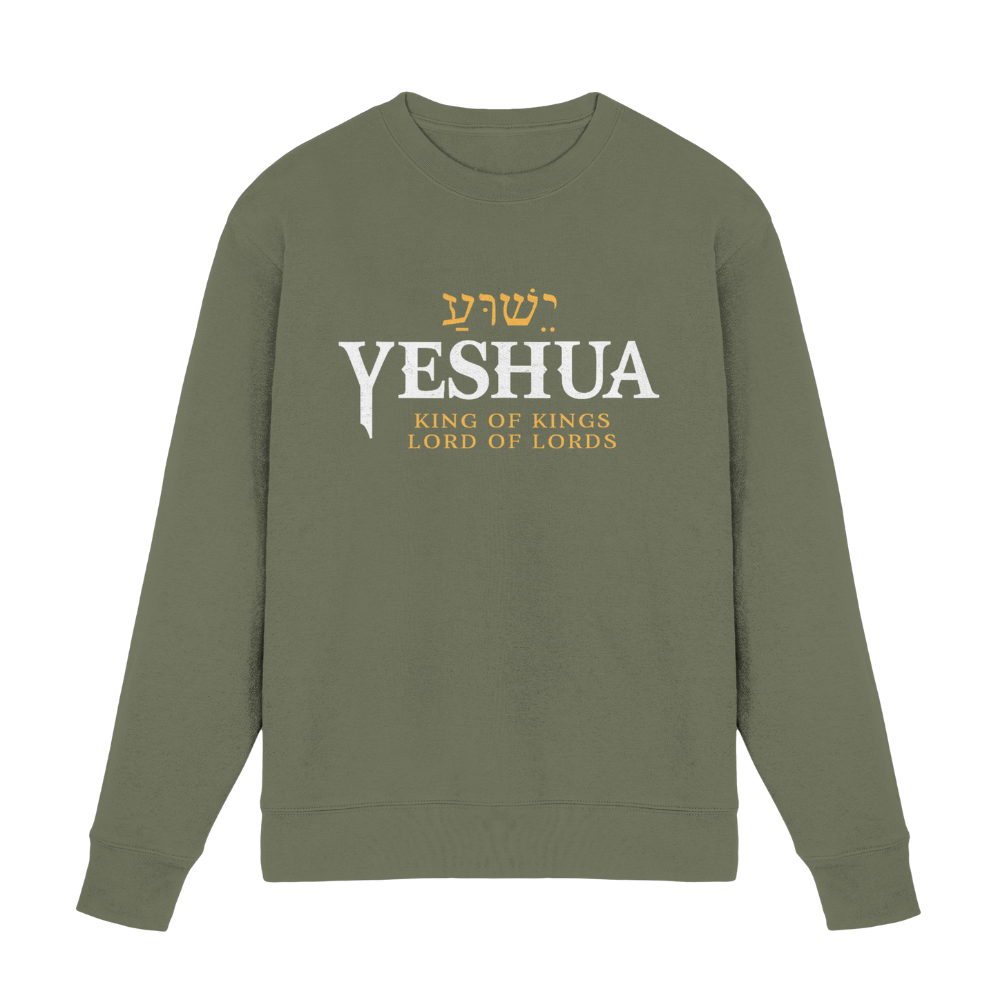 Yeshua – King of Kings, Lord of Lords | Christliches Design mit dem Namen Jesu - Premium Sweatshirt