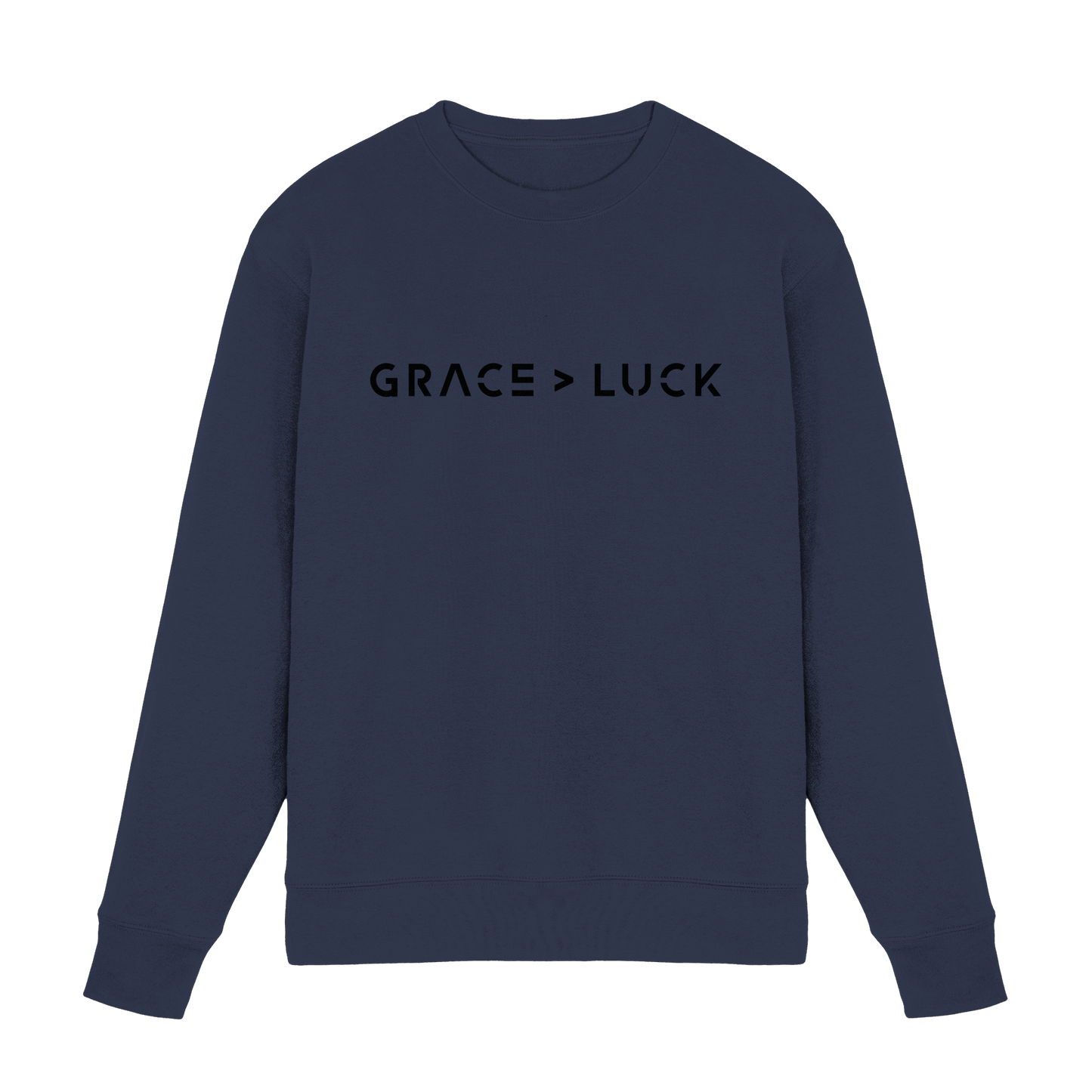 Grace > Luck | Christliches Design über Gottes Gnade - Premium Sweatshirt
