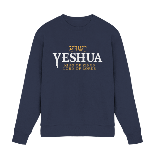 Yeshua – King of Kings, Lord of Lords | Christliches Design mit dem Namen Jesu - Premium Sweatshirt