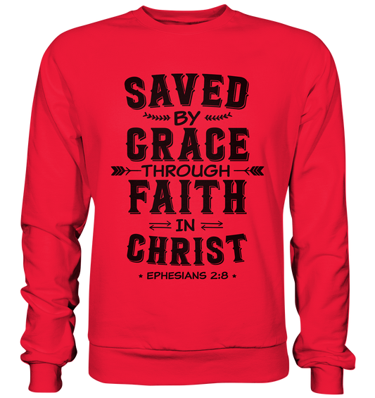 Saved by Grace through Faith in Christ - Premium Sweatshirt - GfoitMa - Rot / S