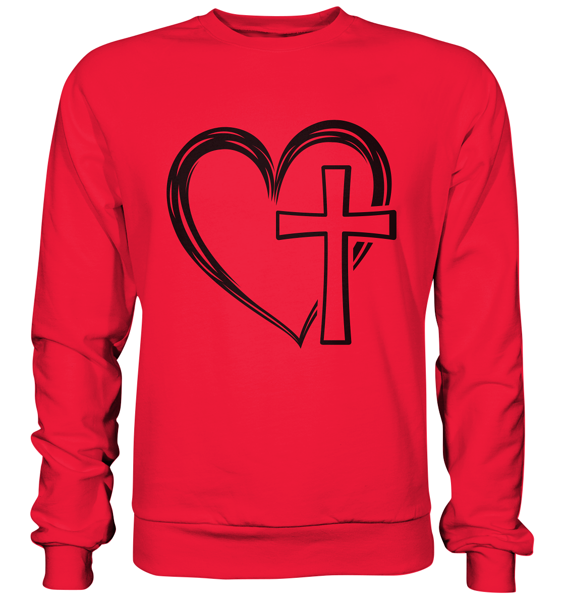 Herz & Kreuz Design - Premium Sweatshirt - GfoitMa - Rot / S