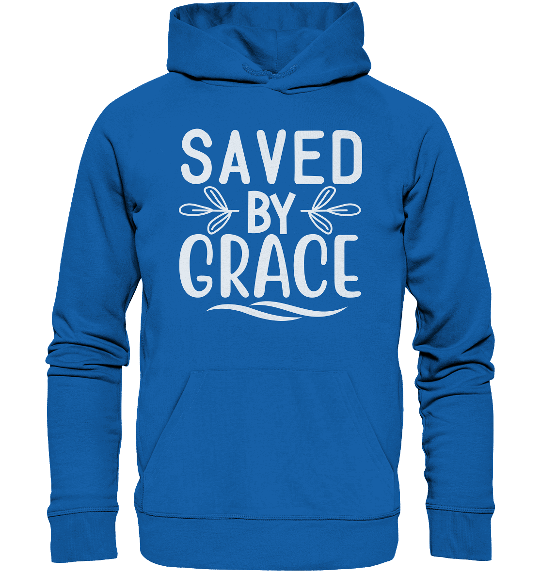Saved by Grace White – Ein kraftvolles Glaubensstatement - Premium Unisex Hoodie - GfoitMa - Royal Blau / S