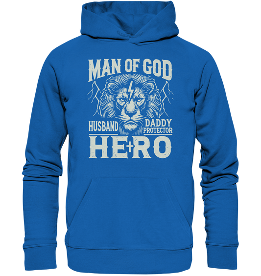 Man of God - Husband, Daddy, Hero - Premium Unisex Hoodie - GfoitMa - Royal Blau / S
