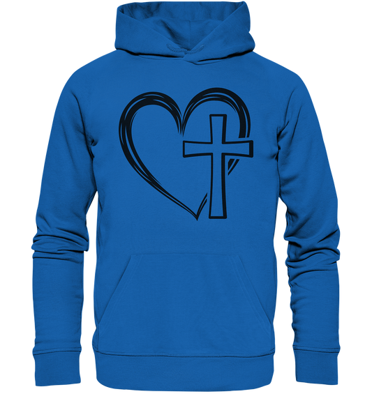 Heart & Cross Design - Premium Unisex Hoodie