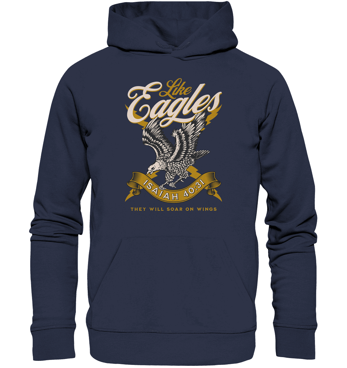 Sie werden fliegen wie Adler – Jesaja 40:31 - Premium Unisex Hoodie