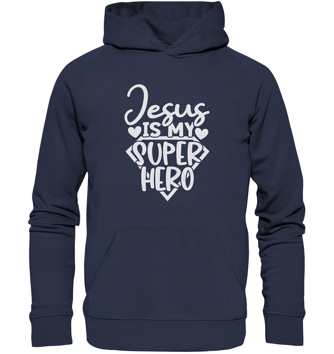 Jesus ist mein Superheld - Premium Unisex Hoodie - GfoitMa - Deep Navy / S