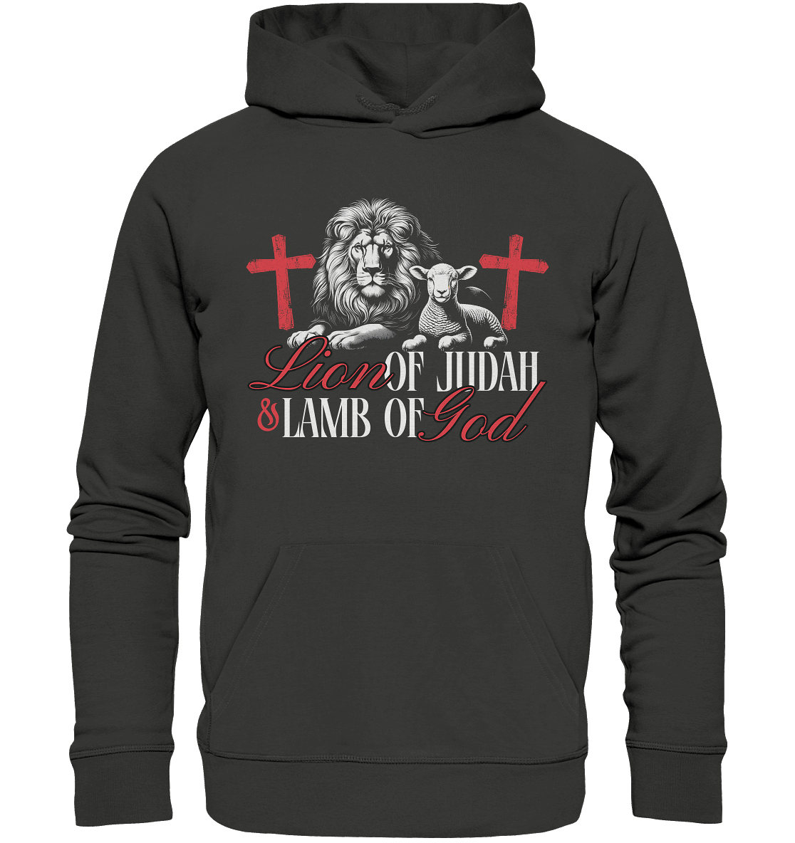 Lion of Judah & Lamb of God – Die zwei Seiten von Jesus - Premium Unisex Hoodie