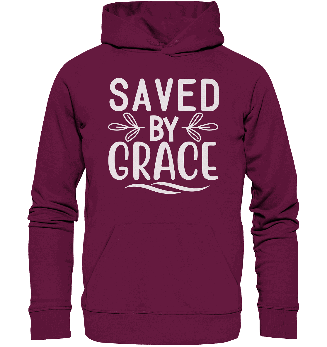 Saved by Grace White – Ein kraftvolles Glaubensstatement - Premium Unisex Hoodie - GfoitMa - Burgund / S