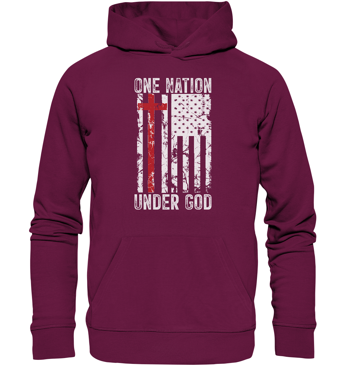 One Nation Under God - Premium Unisex Hoodie - GfoitMa - Burgund / S