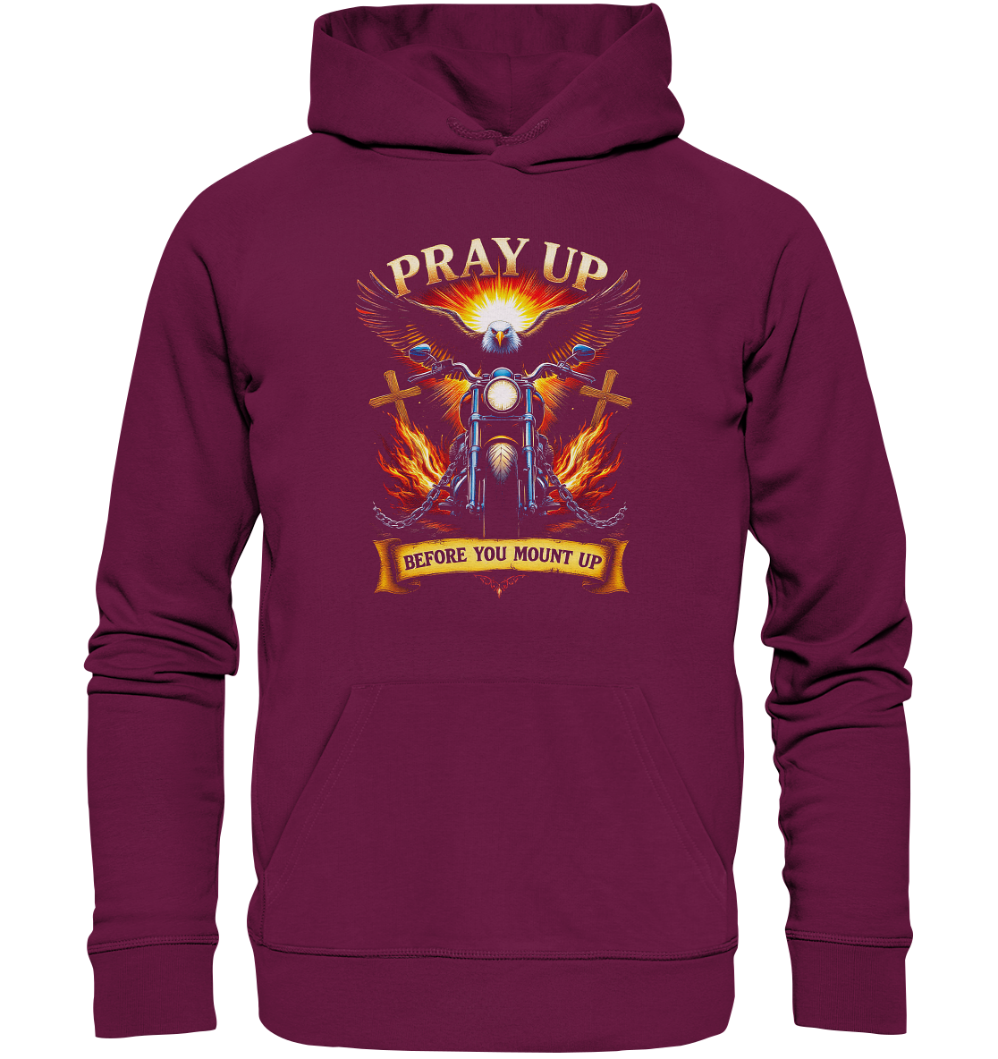 Pray Up, Before You Mount Up - Premium Unisex Hoodie - GfoitMa - Burgund / S