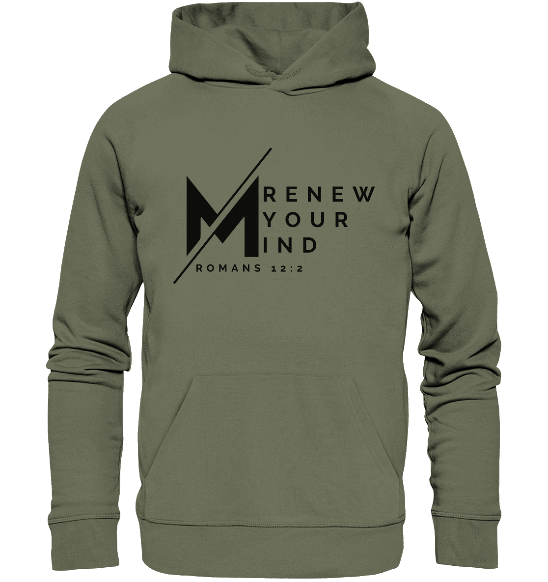 Erneuere deine Gedanken - Römer 12:2 - Premium Unisex Hoodie - GfoitMa - Classic Olive / S
