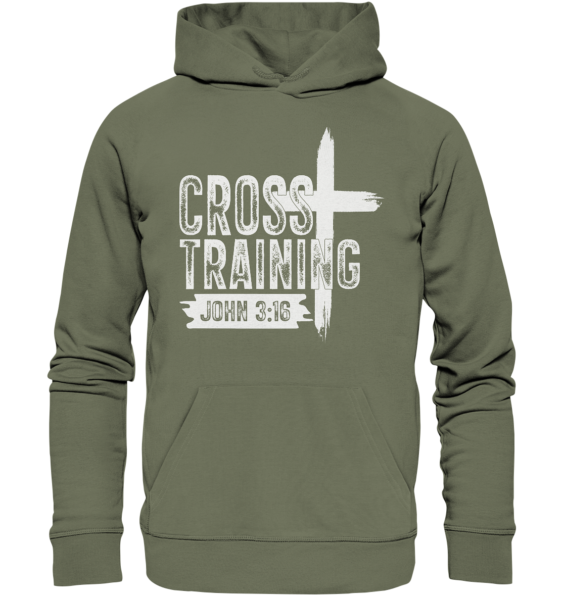 Cross Training - John 3:16 - Premium Unisex Hoodie - GfoitMa - Classic Olive / S
