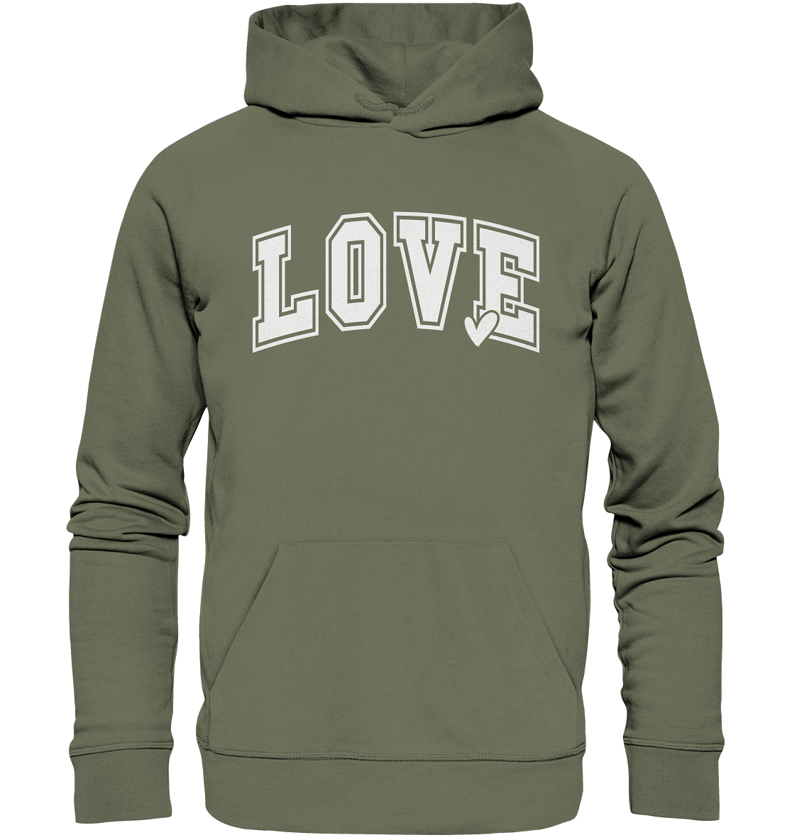 "Love" – das Design, das Herzen spricht! - Premium Unisex Hoodie - GfoitMa - Classic Olive / S