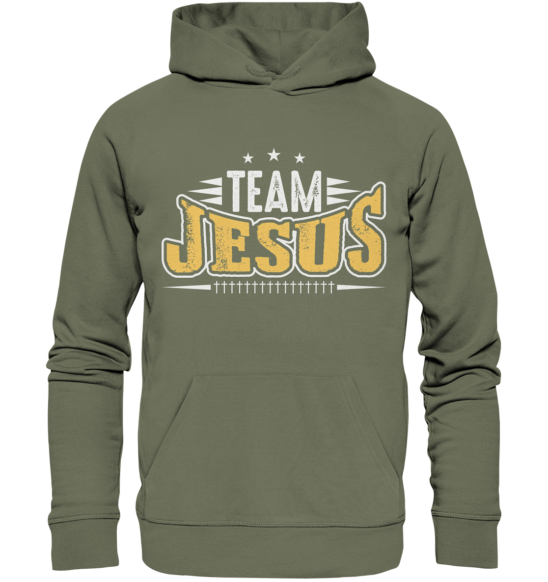 Team Jesus - Gemeinsam im Glauben - Premium Unisex Hoodie - GfoitMa - Classic Olive / S
