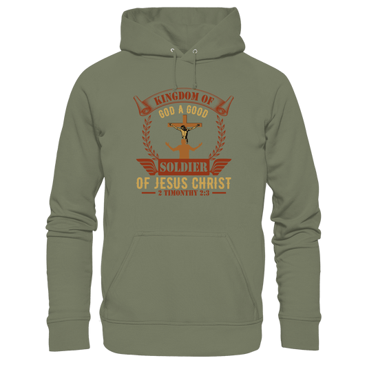 Kingdom of God – A Good Soldier of Jesus Christ | Christliches Design in Braun - Premium Unisex Hoodie