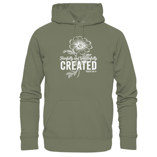 Fearfully and Wonderfully Created – Floral Grace Design - Premium Unisex Hoodie