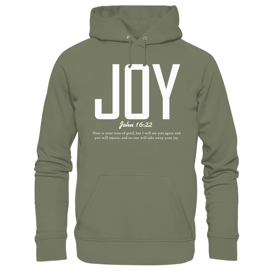 JOY – John 16:22 | Christliches Design mit Bibelvers - Premium Unisex Hoodie