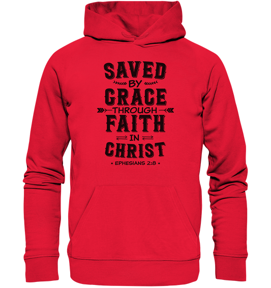 Saved by Grace through Faith in Christ - Premium Unisex Hoodie - GfoitMa - Rot / S