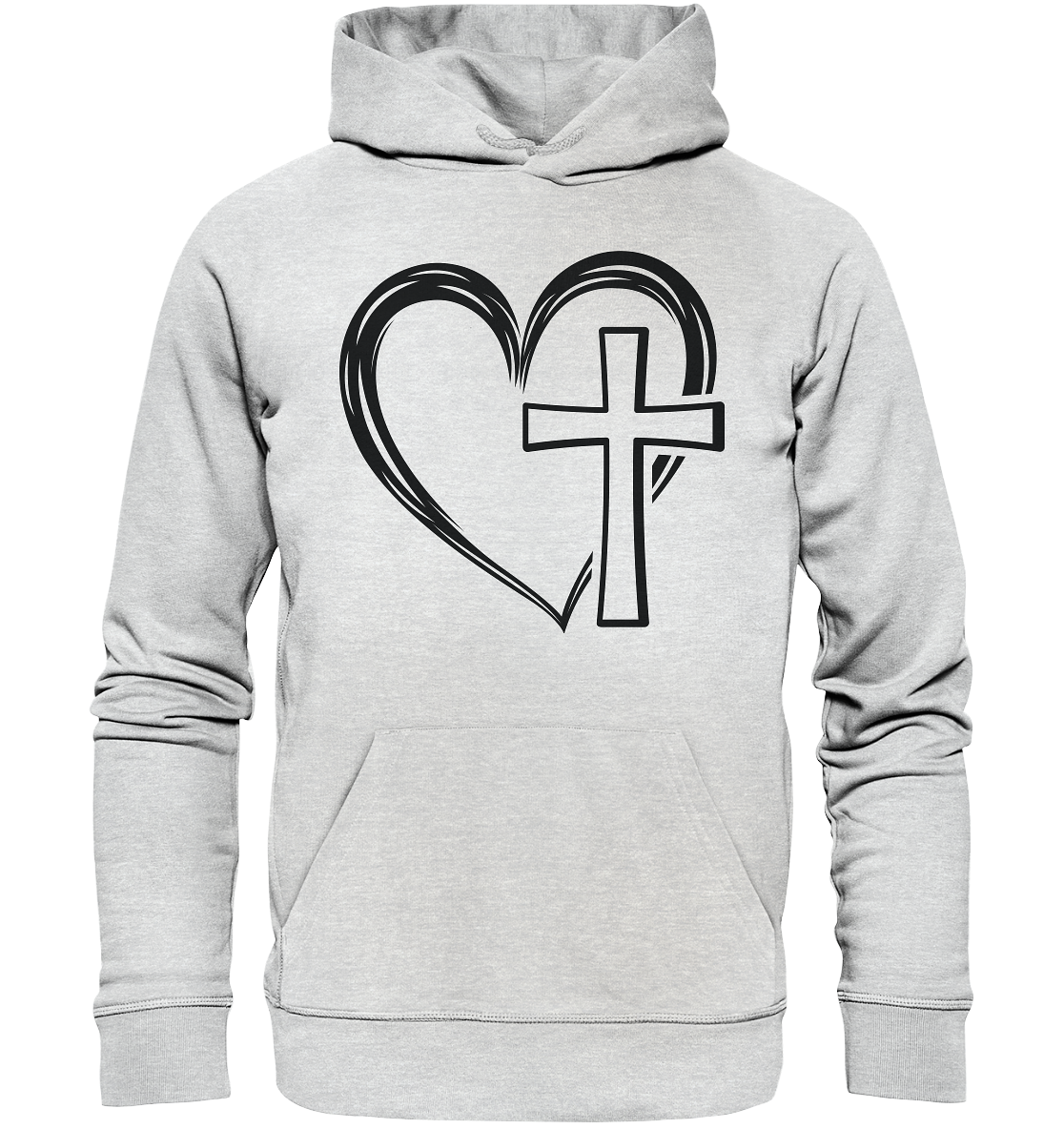 Heart & Cross Design - Premium Unisex Hoodie