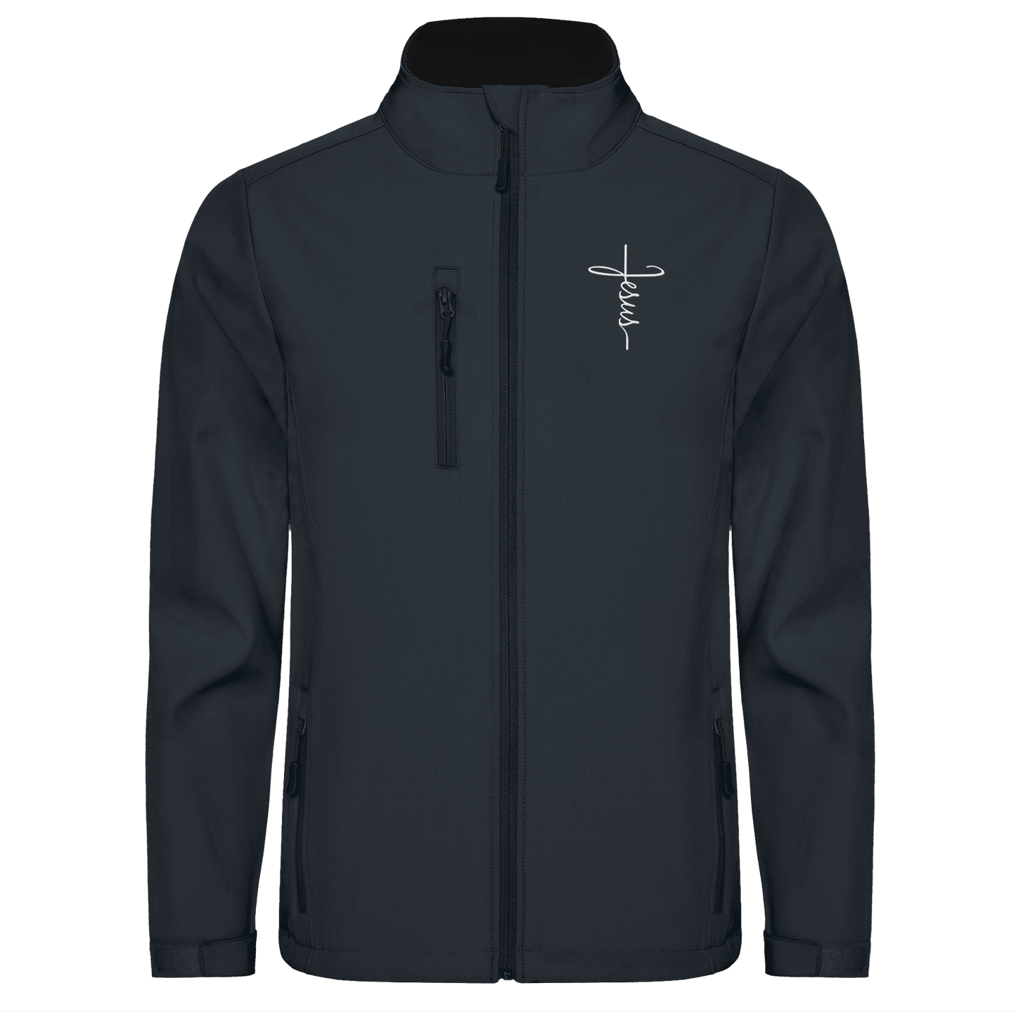 Jesus in Kreuzform - Stick (Weiß) - Softshell Jacket