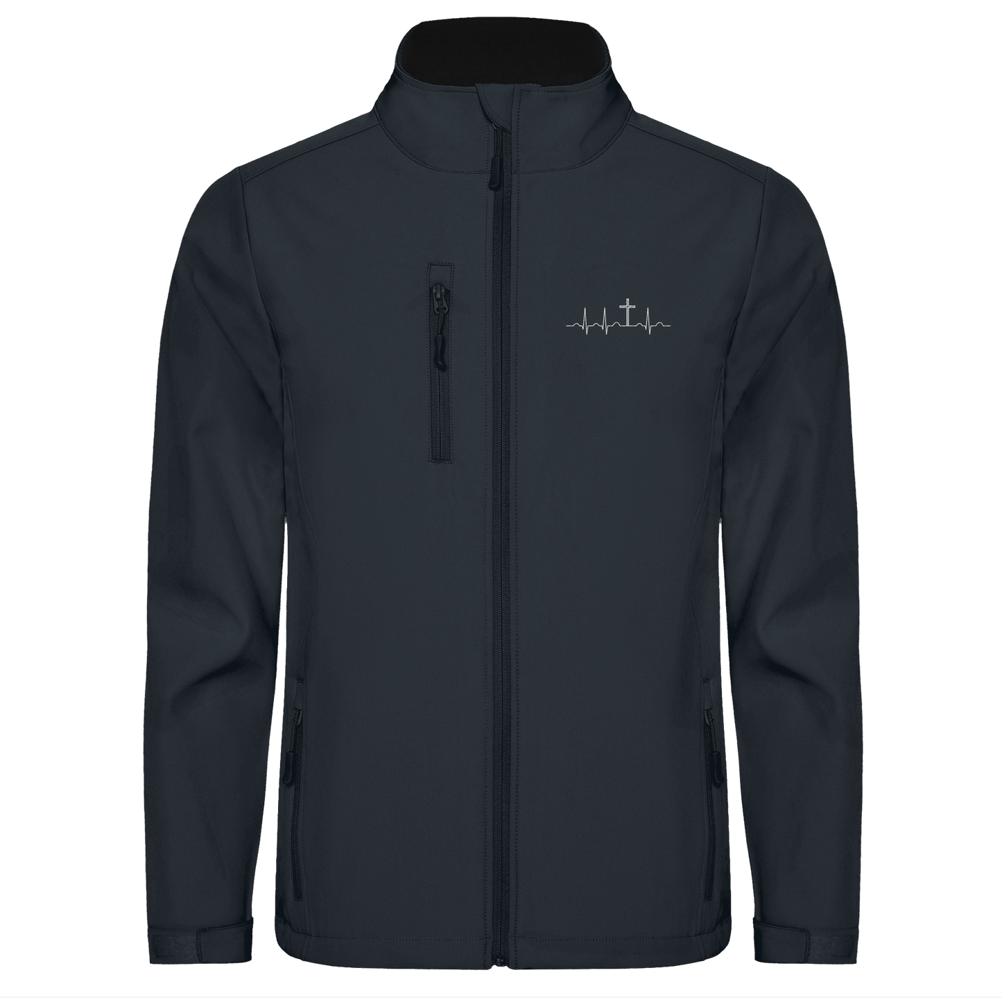 Herzschlag für Jesus (Weiß) - Stick - Softshell Jacket