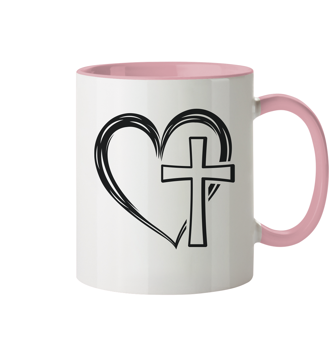 Herz & Kreuz Design - Tasse zweifarbig - GfoitMa - Altrosa / 330ml
