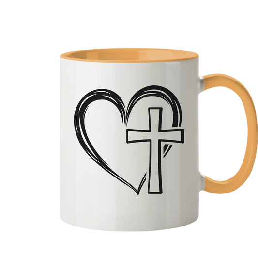 Heart & Cross Design - Mug two-tone