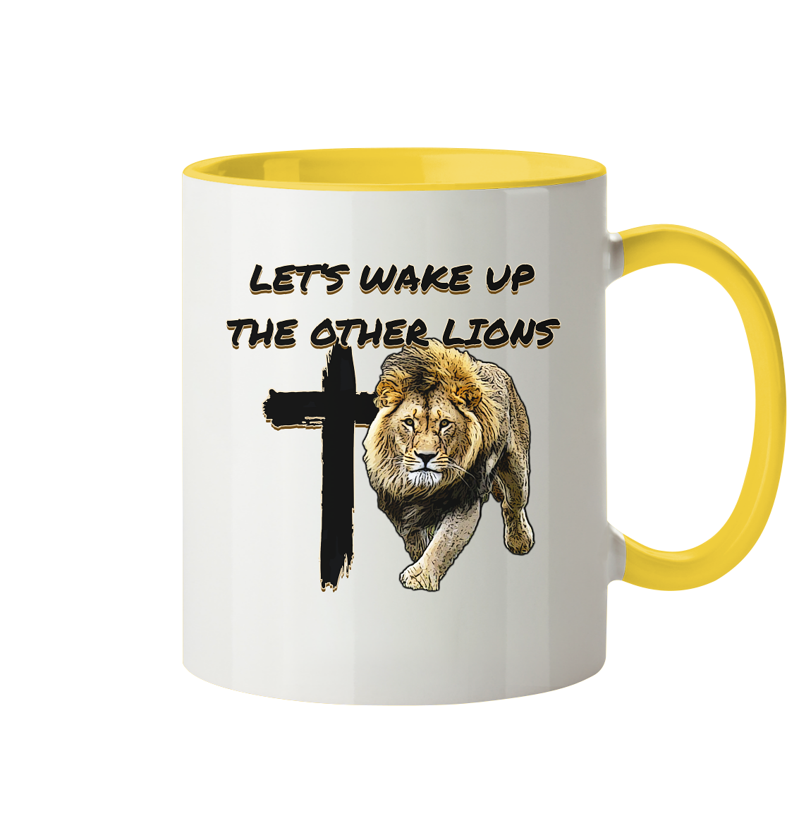 Let's Wake Up the other Lions - Tasse zweifarbig - GfoitMa - Hellgelb / 330ml