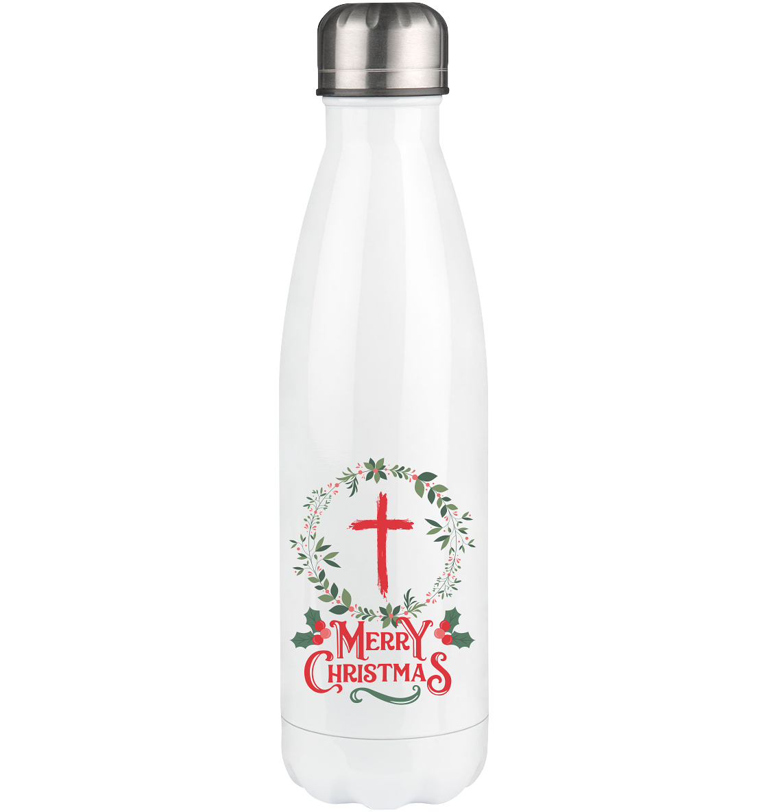 Merry Christmas - Frohe Weihnachten - Thermoflasche 500ml