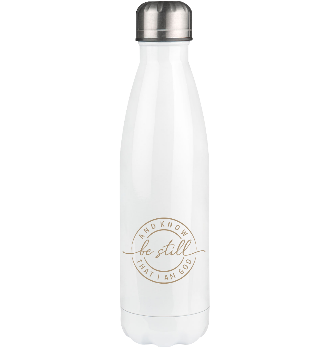 Sei still – und erkenne, dass ich Gott bin - Thermoflasche 500ml - GfoitMa - White / 500ml