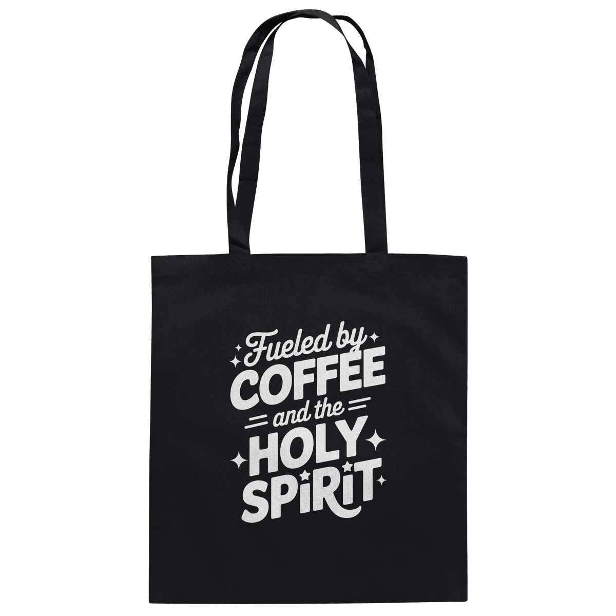 Fueled by Coffee & the Holy Spirit – Alltag mit Kraft von oben - Baumwolltasche - Taschen - Black - GfoitMa