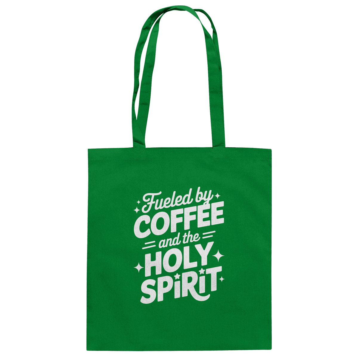 Fueled by Coffee & the Holy Spirit – Alltag mit Kraft von oben - Baumwolltasche - Taschen - Kelly Green - GfoitMa