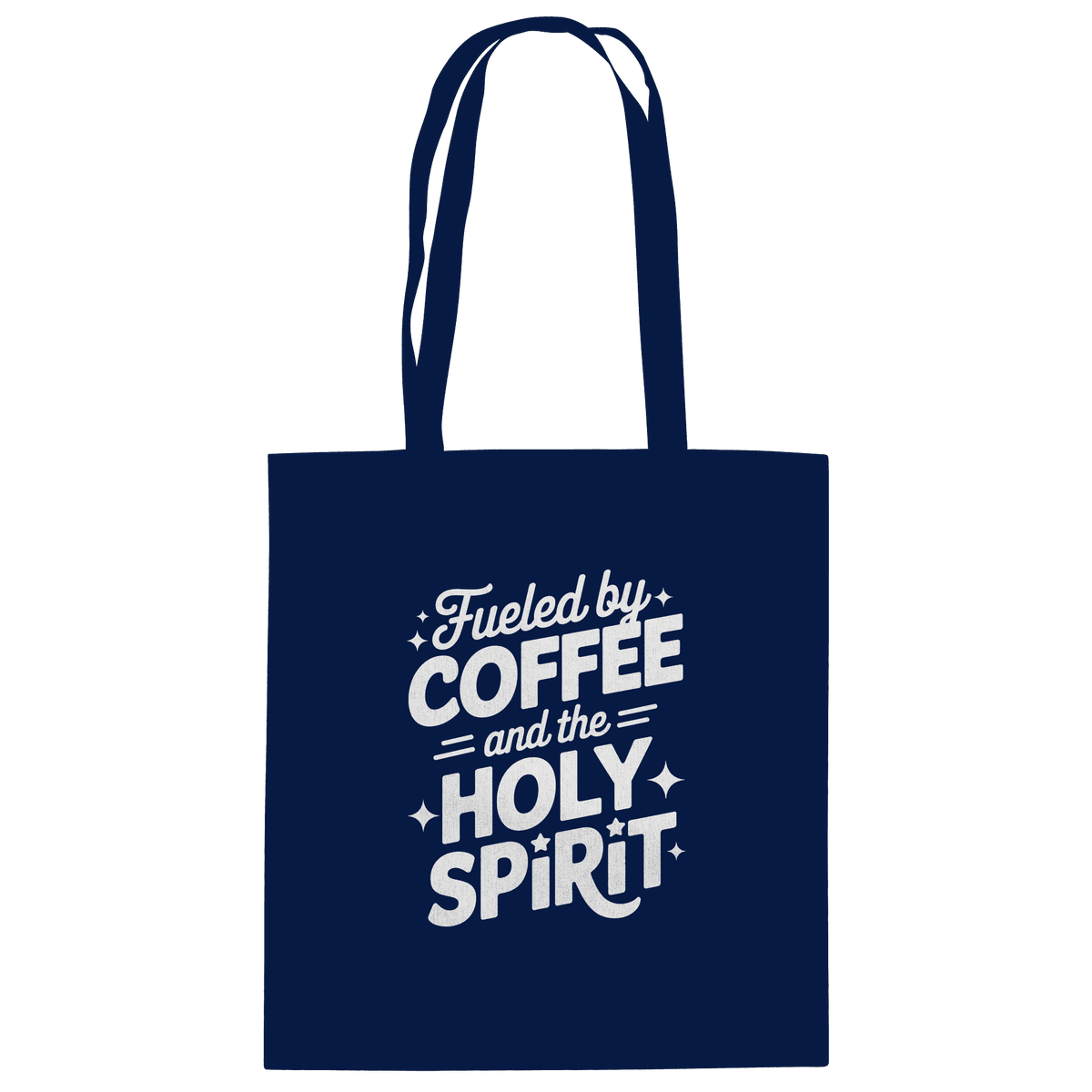 Fueled by Coffee & the Holy Spirit – Alltag mit Kraft von oben - Baumwolltasche - Taschen - French Navy - GfoitMa