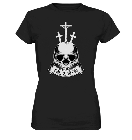 Gekreuzigt mit Christus – Galater 2,19–20 | Christliche Kleidung - Ladies Premium Shirt - Lady-Shirts - Black - GfoitMa