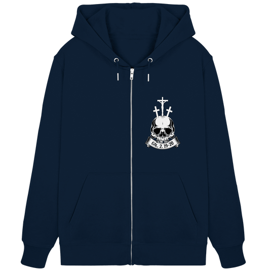Gekreuzigt mit Christus – Galater 2,19–20 | Christliche Kleidung - Organic Zipper - Jacken/ Zipper - French Navy - GfoitMa