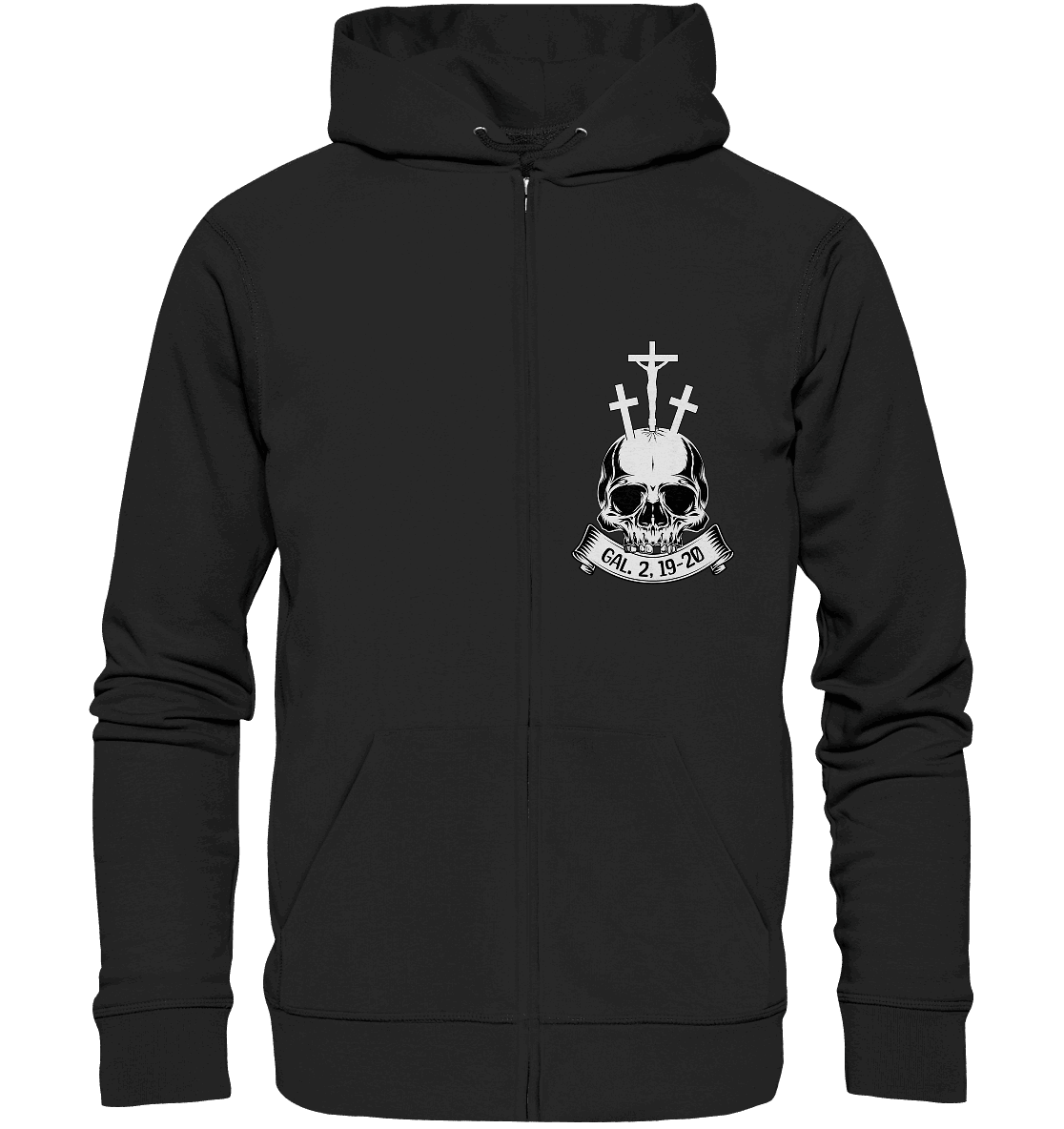 Gekreuzigt mit Christus – Galater 2,19–20 | Christliche Kleidung - Zipper - Jacken/ Zipper - Black Pure - GfoitMa