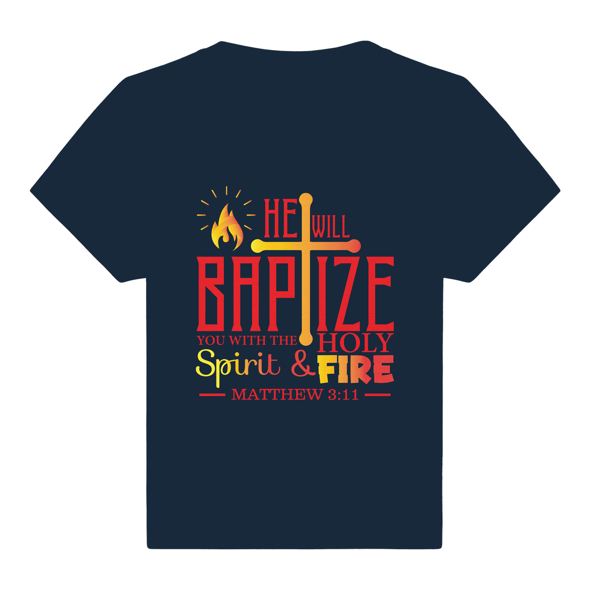 Getauft mit Geist und Feuer – Matthäus 3,11 | Christliches Design - Baby Organic Shirt - Kids & Babys - French Navy - GfoitMa