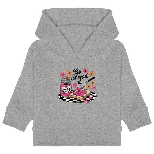 Go Spread It – The Gospel | Christliche Produkte - Baby Organic Hoodie - Kids & Babys - Heather Grey - GfoitMa
