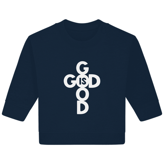 God is Good | Christliche Kleidung & Geschenke im Kreuz-Design - Baby Organic Sweatshirt - Kids & Babys - French Navy - GfoitMa