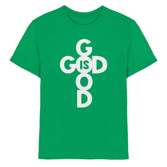 God is Good | Christliche Kleidung & Geschenke im Kreuz-Design - Kids Premium Shirt - Kids & Babys - Kelly Green - GfoitMa