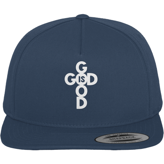 God is Good | Christliche Kleidung & Geschenke im Kreuz-Design - Premium Snapback - Kappen & Mützen - Navy / Green - GfoitMa