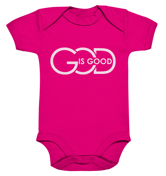 God is Good | Christliche Kleidung - Organic Baby Bodysuit - Kids & Babys - Fuchsia Organic - GfoitMa
