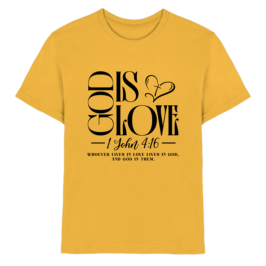 God Is Love – 1. John 4:16 | Ein Statement des Glaubens - Kids Premium Shirt - Kids & Babys - Gold - GfoitMa
