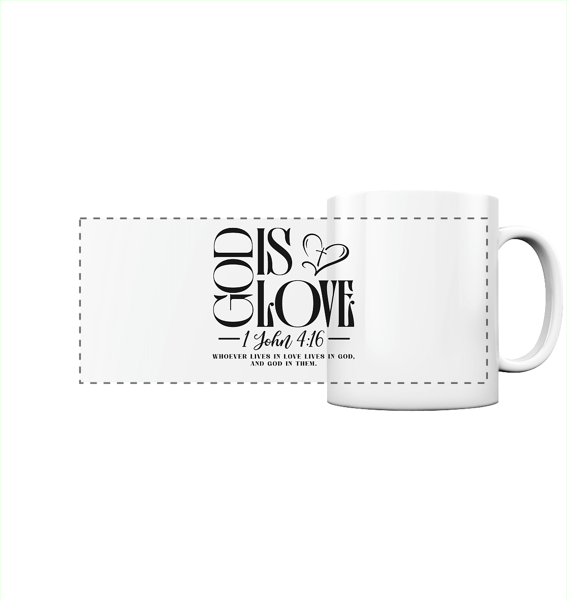 God Is Love – 1. John 4:16 | Ein Statement des Glaubens - Panorama Tasse - Trinkgefäße - White glossy - GfoitMa