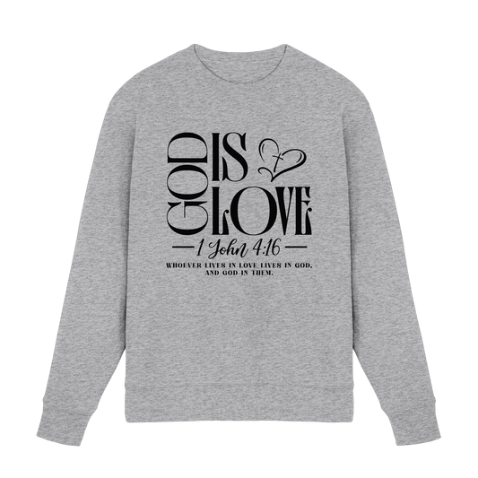 God Is Love – 1. John 4:16 | Ein Statement des Glaubens - Premium Sweatshirt - Sweatshirts - Heather Grey (meliert) - GfoitMa