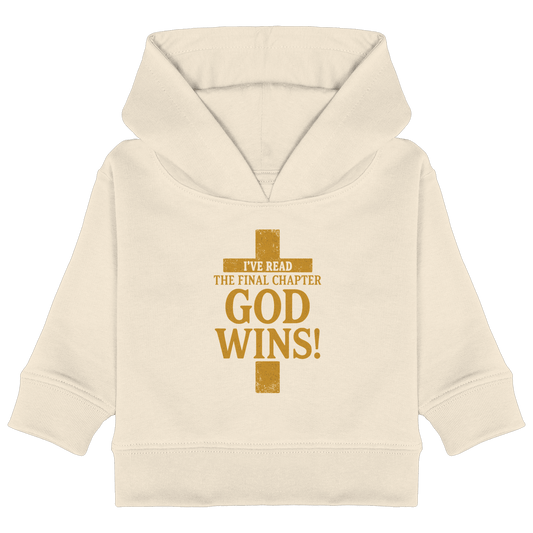 GOD WINS – Das Ende steht fest | Christliche Kleidung & Geschenke im Kreuz-Design - Baby Organic Hoodie - Kids & Babys - Natural Raw - GfoitMa