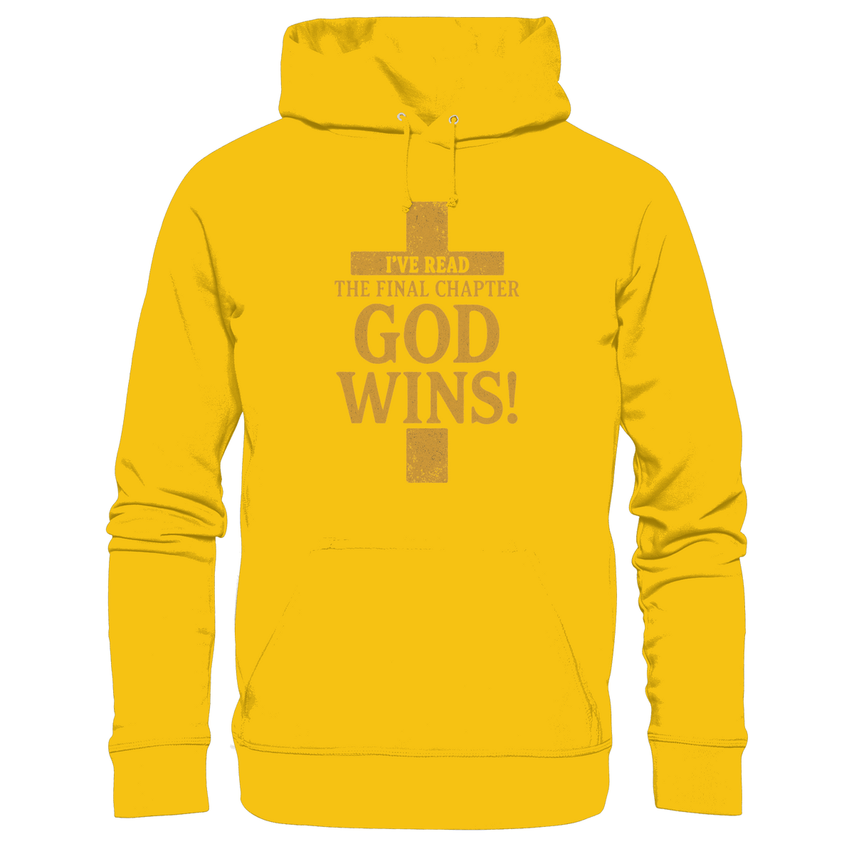 GOD WINS – Das Ende steht fest | Christliche Kleidung & Geschenke im Kreuz-Design - Kids Premium Hoodie - Kids & Babys - Sunflower - GfoitMa